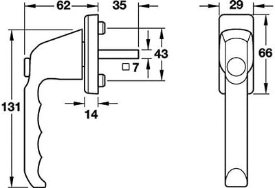 HOPPE Fenstergriff Modellreihe London 013SV/U34 kunststoffbeschichtet weiss, mit Druckknopf selbsttä