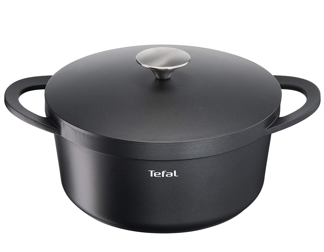 TEFAL TRATTORIA Schmortopf 24 cm, Bräter aus Alugus, antihaft beschichteter Topf, gute Wärmespeicher