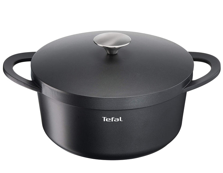 TEFAL TRATTORIA Schmortopf 24 cm, Bräter aus Alugus, antihaft beschichteter Topf, gute Wärmespeicher