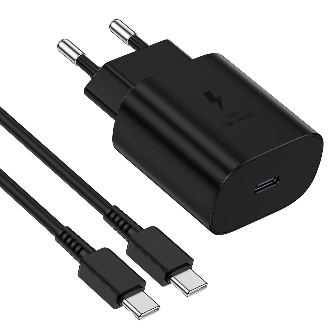 USB C Ladegerät, Schnellladegerät Samsung 25w mit 2M Kabel, Ladekabel USB C mit Netzteil,Typ C Schne
