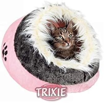Trixie 36301 Kuschelhöhle Minou, 35 × 26 × 41 cm, rosa/grau rosa/grau ohne Adventskalender, rosa/gra
