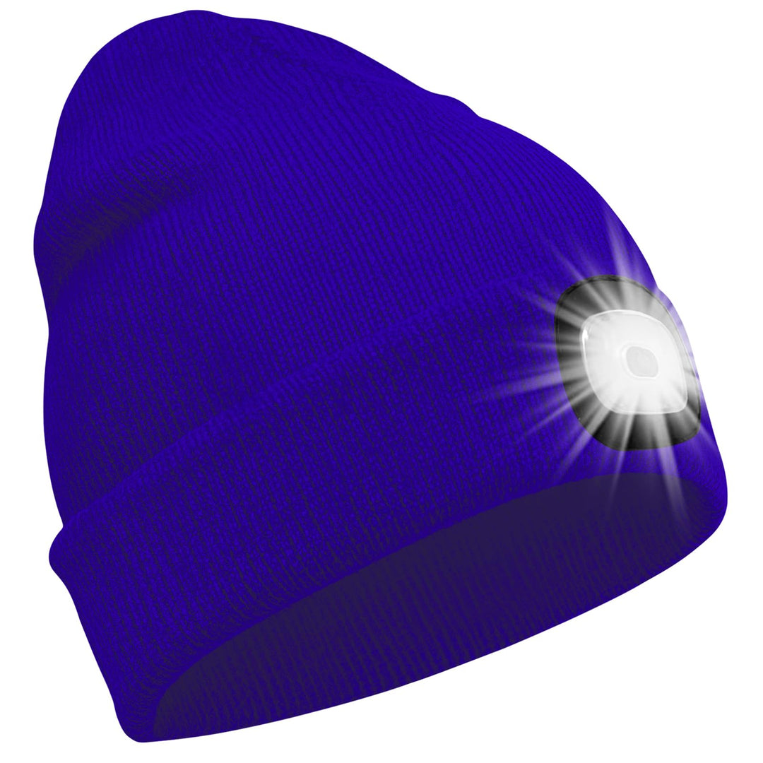 SPGOOD LED Beanie Beleuchtete Mütze mit Licht,Wiederaufladbare USB Winter Warm LED Mütze mit Licht,L