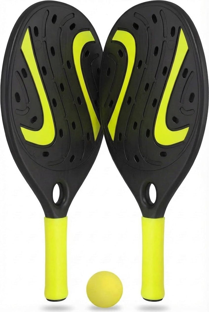 Paar Strandschläger Padel Beach Tennis mit weichem Ball Set Schläger aus Holz Meer, Strand, Pool, Me