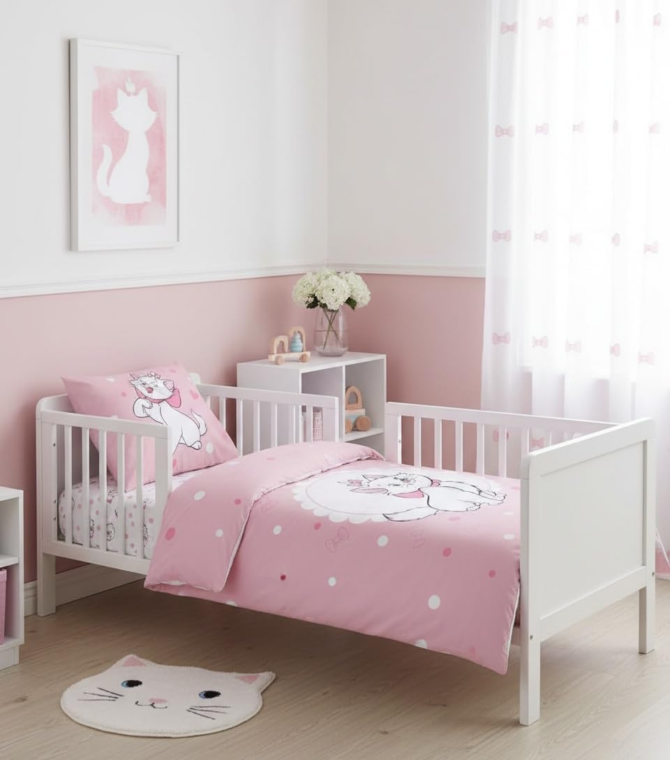 Disney Aristocats Marie Katzenbett Grösse Bettwäsche-Set | Bettbezug 100x135 cm + Kissenbezug 40x60