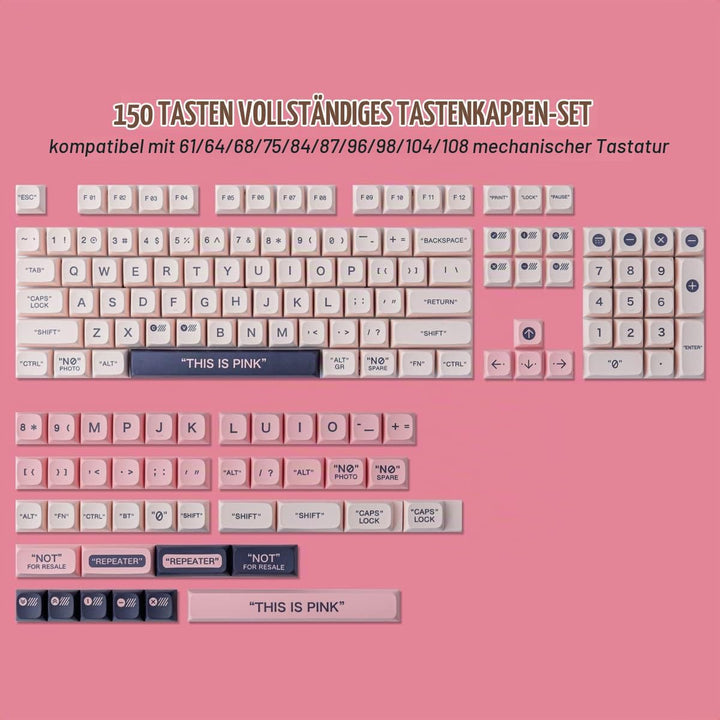 PBT Keycaps 150 Tasten Custom Pink XDA Keycaps Set für Cherry Gateron MX Switches ANSI Layout Mechan