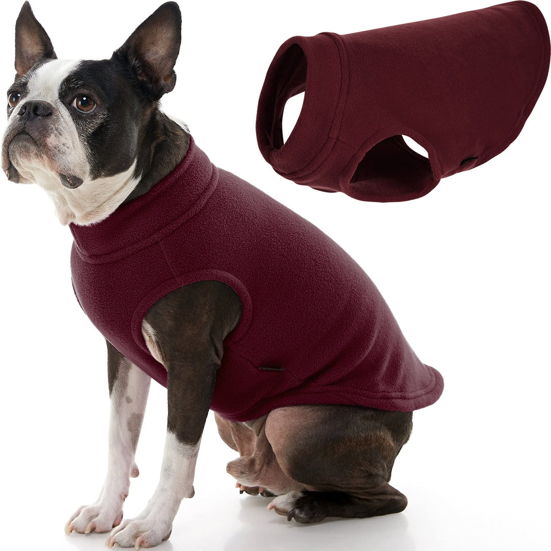 Gooby - Stretch Fleece Vest, Pullover Fleece Vest Jacket Sweater for Dogs, Burgundy, Large burgunder