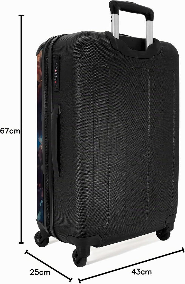 NoBoringSuitcases.com® Kinderkoffer Mädchen - Pferd mit Blumen - Koffer Kinder Mädchen - Koffer pers