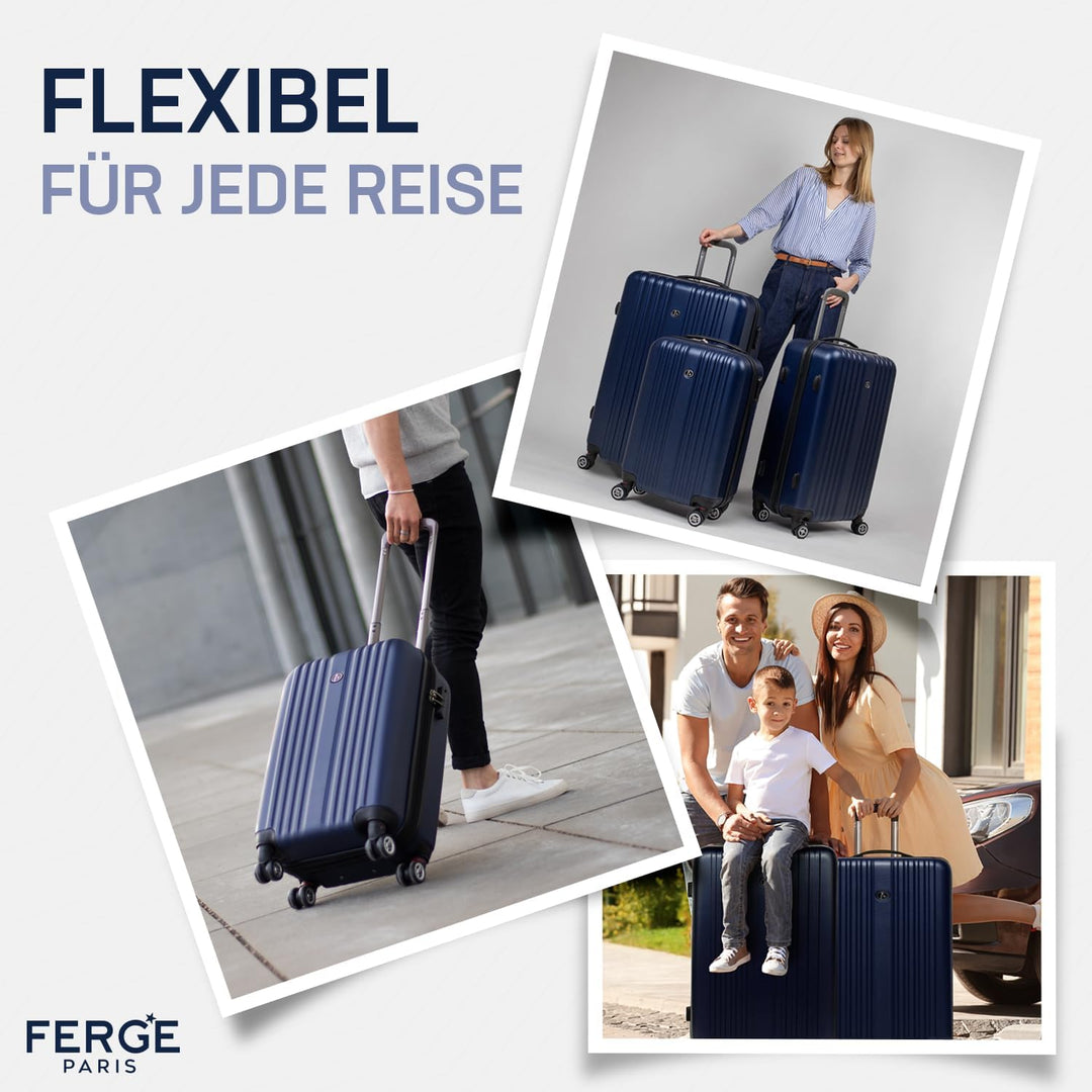 FERGÉ Grosser Koffer Hartschale erweiterbar Toulouse Rollkoffer Reise-Koffer 65 cm Hartschalenkoffer