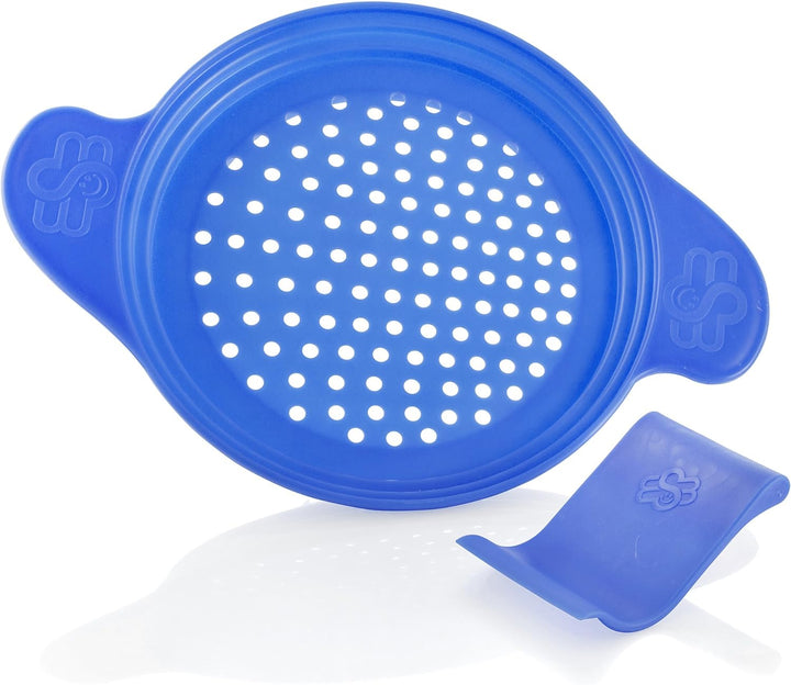 Spätzlereibe mit Spezialschaber für lange und kurze Spätzle und 4 Teigkarten, blau