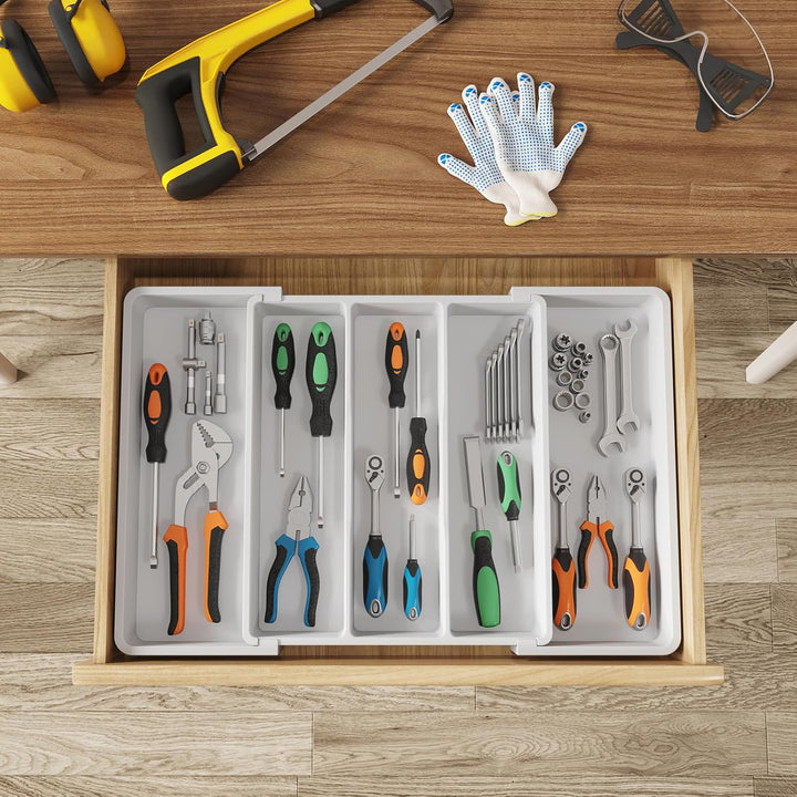Lifewit Besteckkasten für Schubladen, erweiterbarer grosser Besteckkasten für die Küche, verstellbar