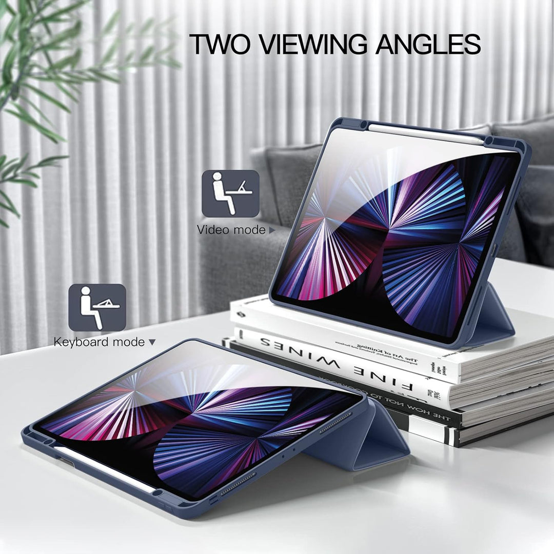 Vobafe Hülle Kompatibel mit iPad Pro 12.9 6./5./4./3.Generation, TPU Flexible Rückseite mit Stifthal