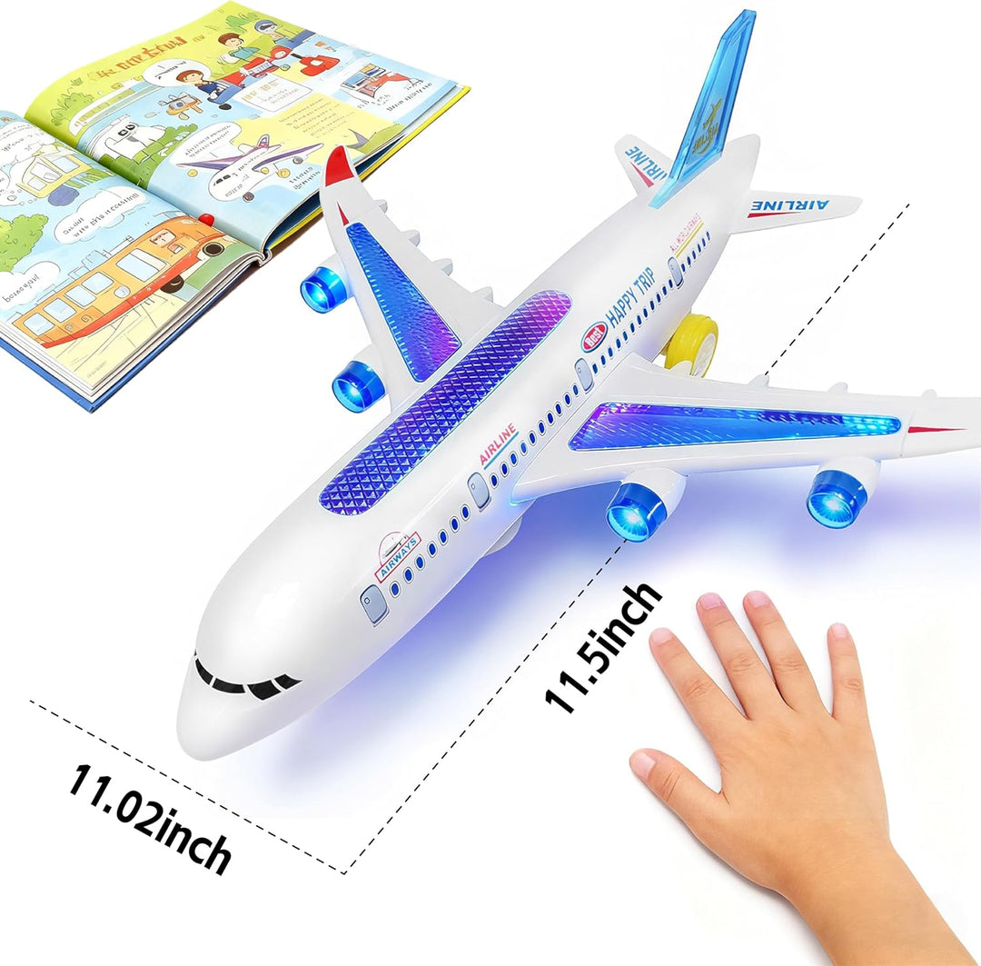 Flugzeug Spielzeug für Kinder ab 3 Jahren – Elektrisches Flugzeug mit Blinkenden LED-Lichtern & Soun