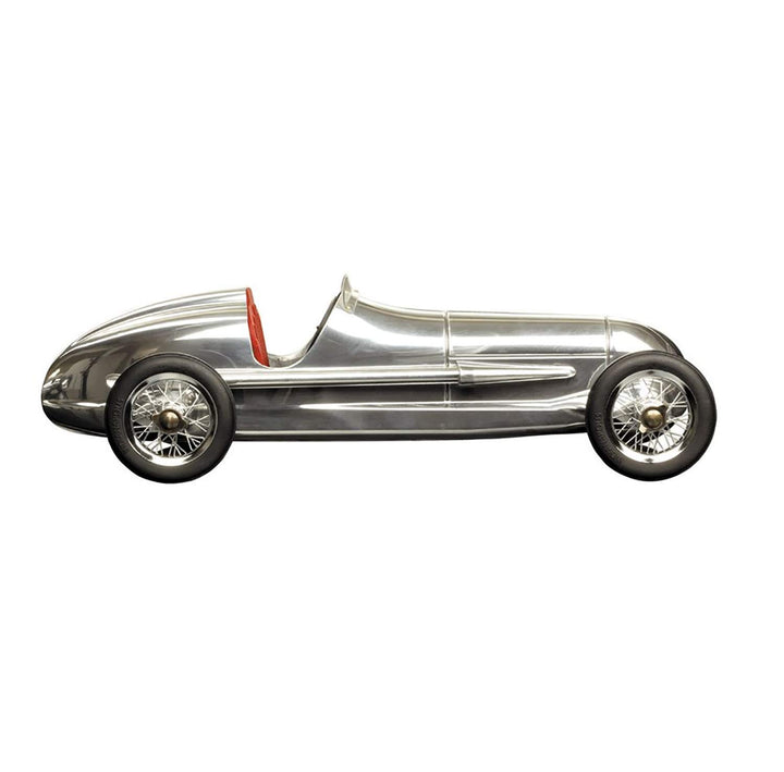 Authentic Models | Modellauto Silberpfeil aus silbernem Aluminium mit rotem Sitz | PC014R | Oldtimer