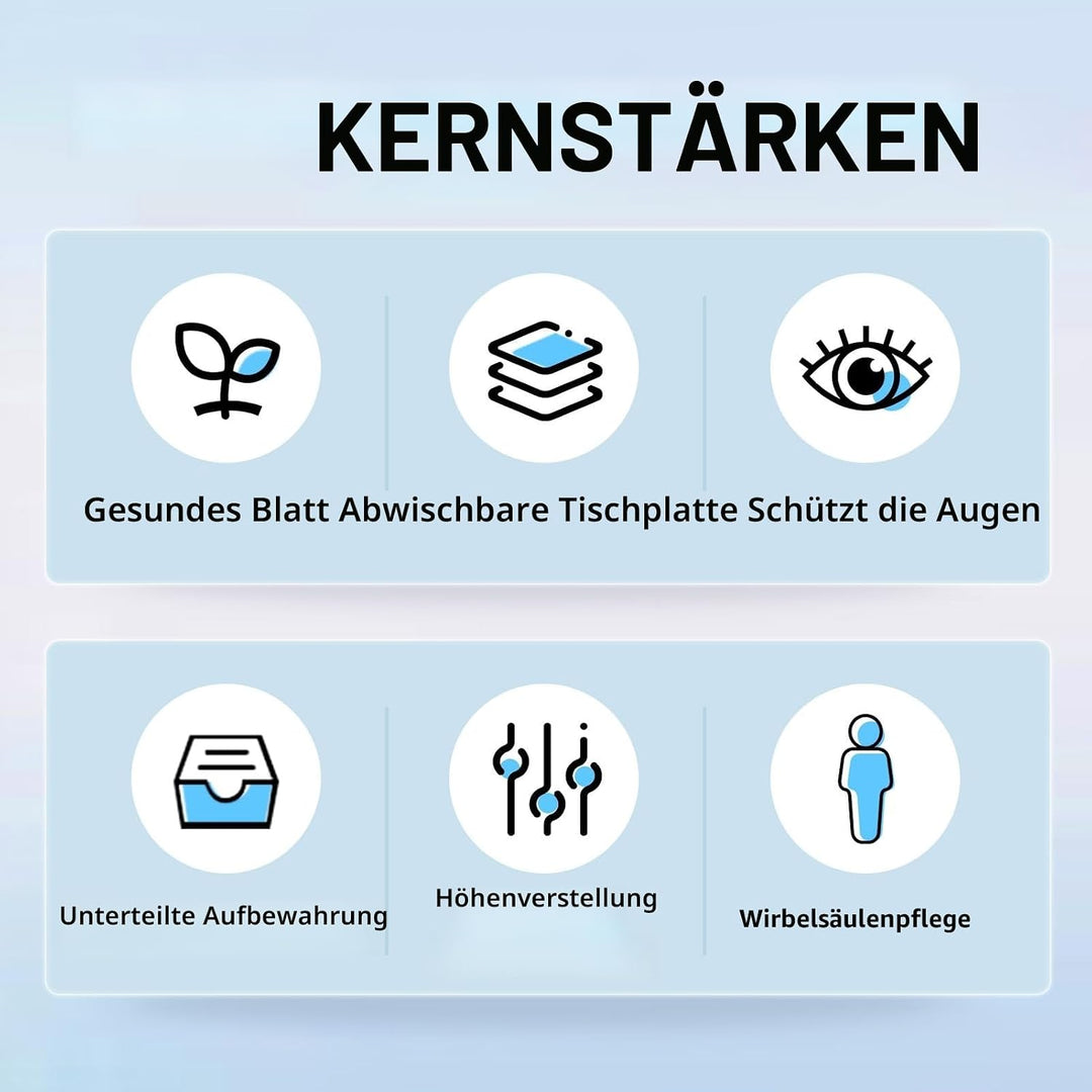 Schreibtisch- und Stuhl-Set, höhenverstellbar, für Kinder, Schule, Studium, Tischstuhl-Set mit Sitzk