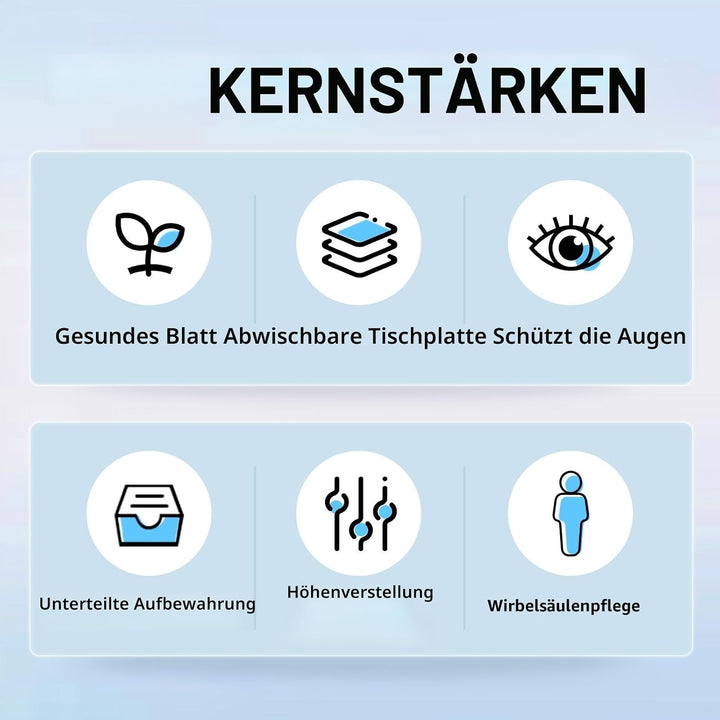 Schreibtisch- und Stuhl-Set, höhenverstellbar, für Kinder, Schule, Studium, Tischstuhl-Set mit Sitzk