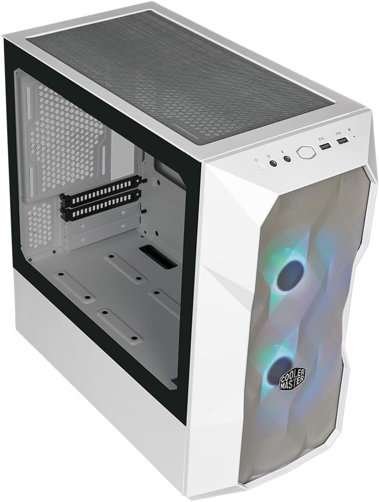 Cooler Master TD300 Mesh White PC Gehäuse - Mini-Tower für Micro-ATX & Mini-ITX , Gehäuse für hohen
