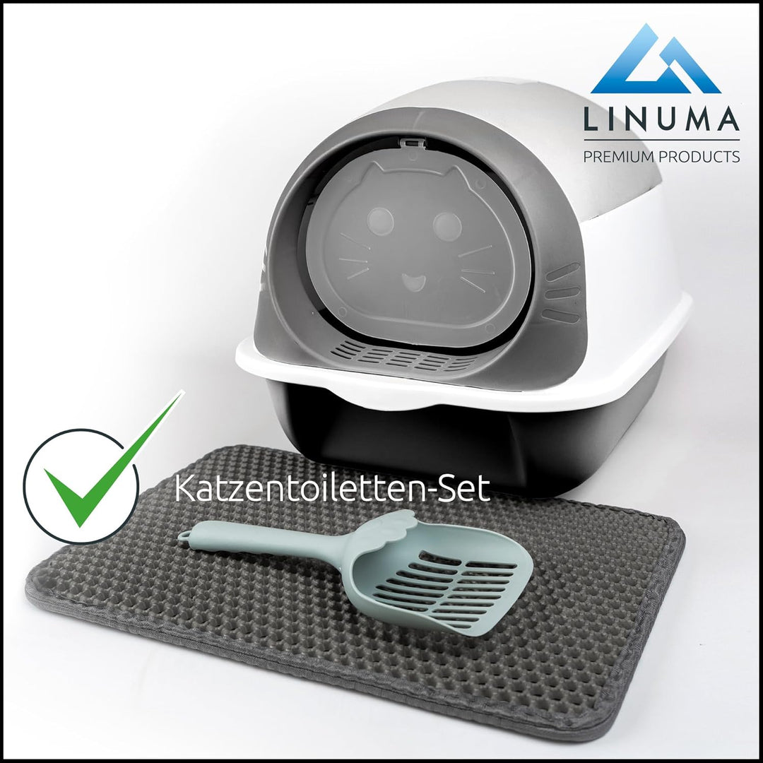 Grau Katzenklo, Katzentoilette, Katzenklo mit Deckel, Katzentoiletten, Katzenklo gross, Cat Litter B