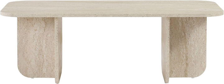 Stilvoller Couchtisch, Travertine-Farbe, 120 x 60 x 41 cm | 100% melaminbeschichtete Spanplatte, 18