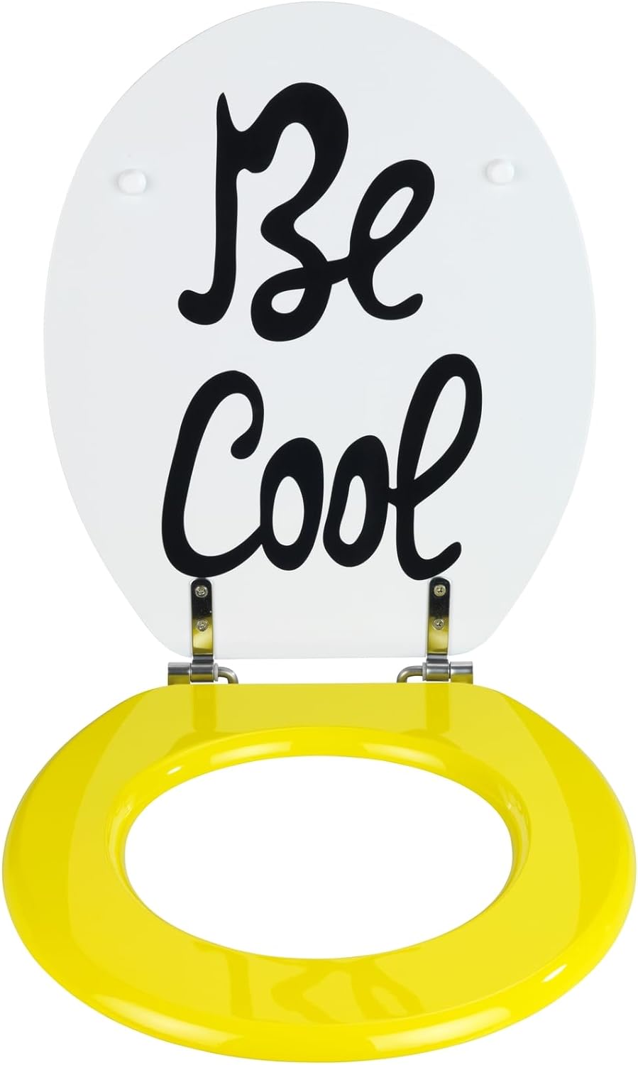 WENKO WC-Sitz Be Cool, Toilettendeckel aus MDF, Befestigung aus schwerem, rostfreiem Edelstahl, feuc
