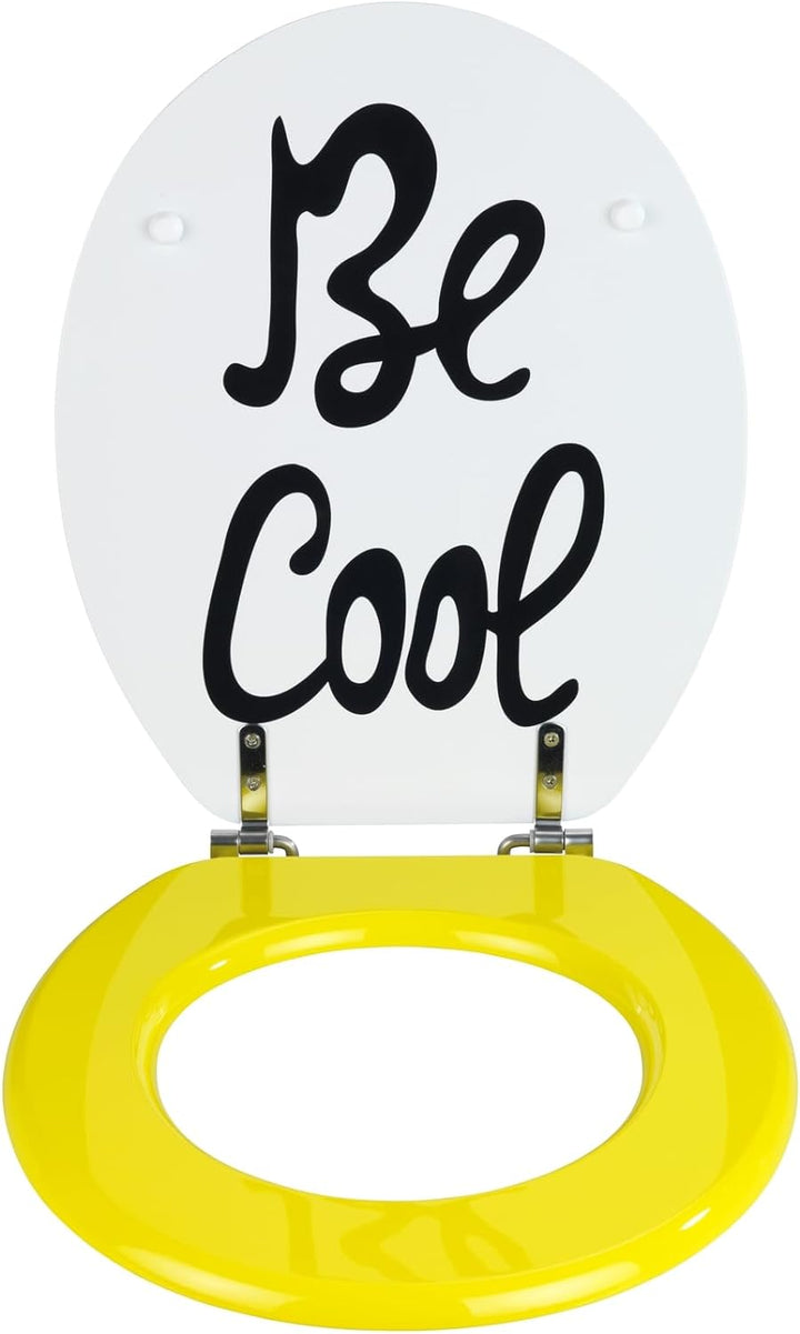 WENKO WC-Sitz Be Cool, Toilettendeckel aus MDF, Befestigung aus schwerem, rostfreiem Edelstahl, feuc