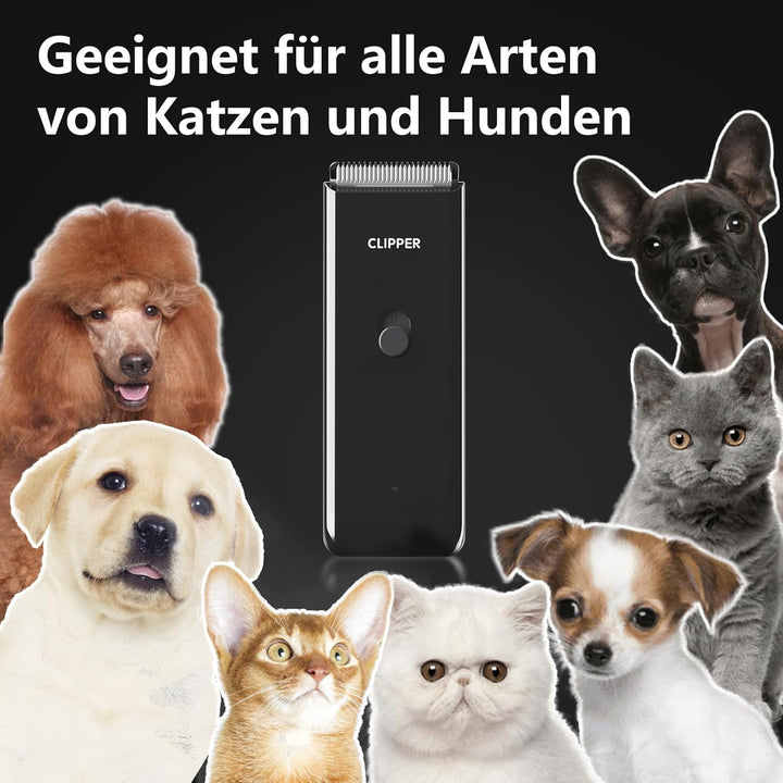 ENSSU Hundeschermaschine, kabelloses, wiederaufladbares Hundepflege-Set Katzenhaarschneidemaschine f