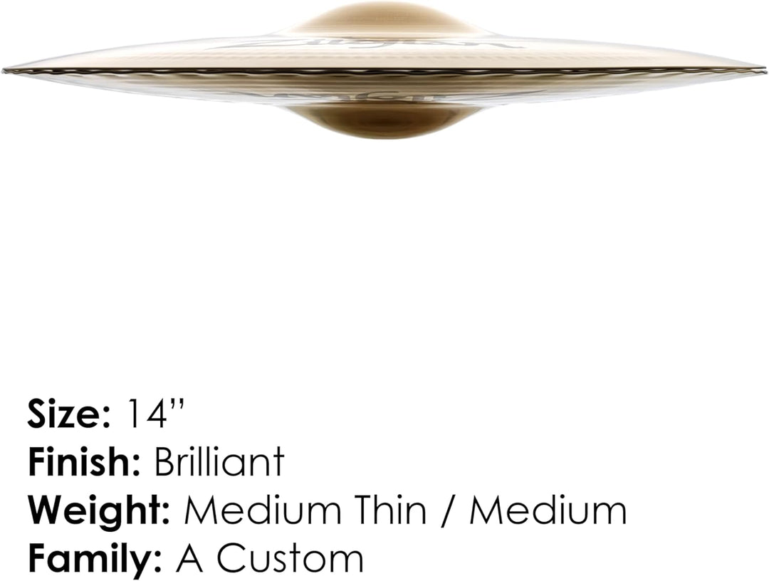 Zildjian A Custom Series - 14" Mastersound Hi-Hat Cymbals - Pair 14 Zoll Pair, 14 Zoll Pair