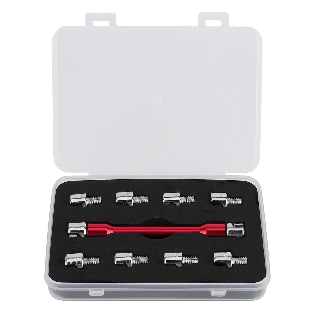Qiilu Motorrad Speichenschlüssel, Motorrad Speichen Schlüssel CNC Schraubenschlüssel Set 5,0-6,8 Län