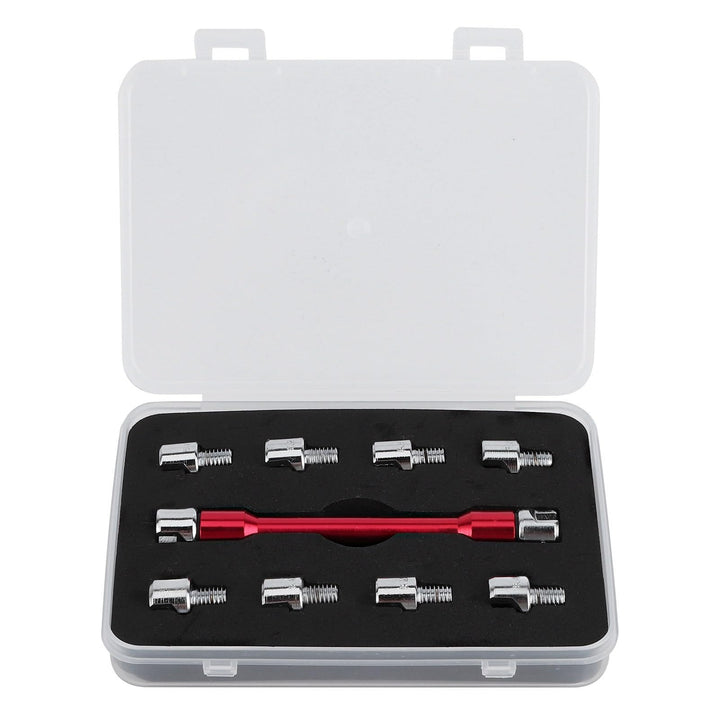 Qiilu Motorrad Speichenschlüssel, Motorrad Speichen Schlüssel CNC Schraubenschlüssel Set 5,0-6,8 Län