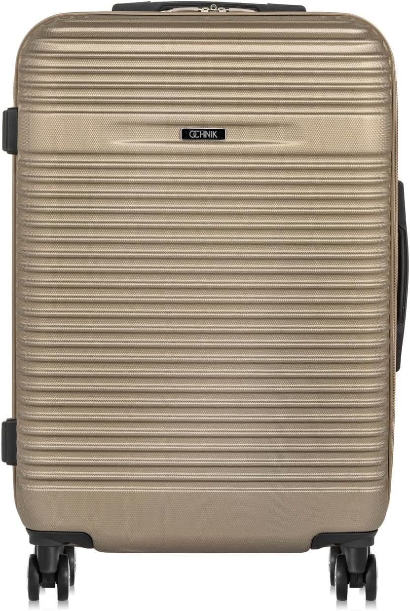OCHNIK Mittlerer Koffer | Hartschalenkoffer | Material: ABS | Farbe: Beige | Grösse: M | Abmessungen