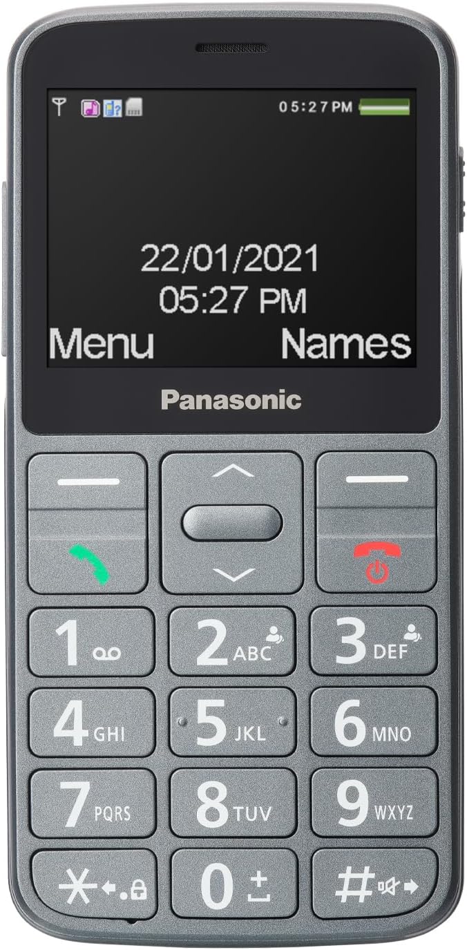 Panasonic KX-TU160EXG Essentials Mobiltelefon für Senioren, SOS-Notruftaste, grosse Separate Tasten,
