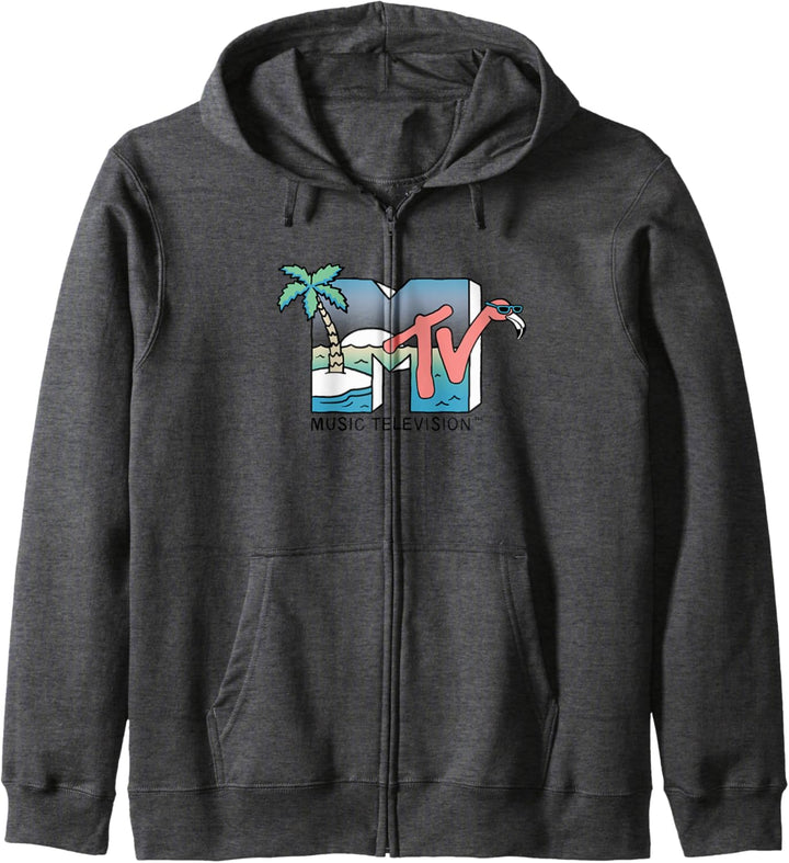 MTV Island Flamingo Palm Tree Logo Kapuzenjacke