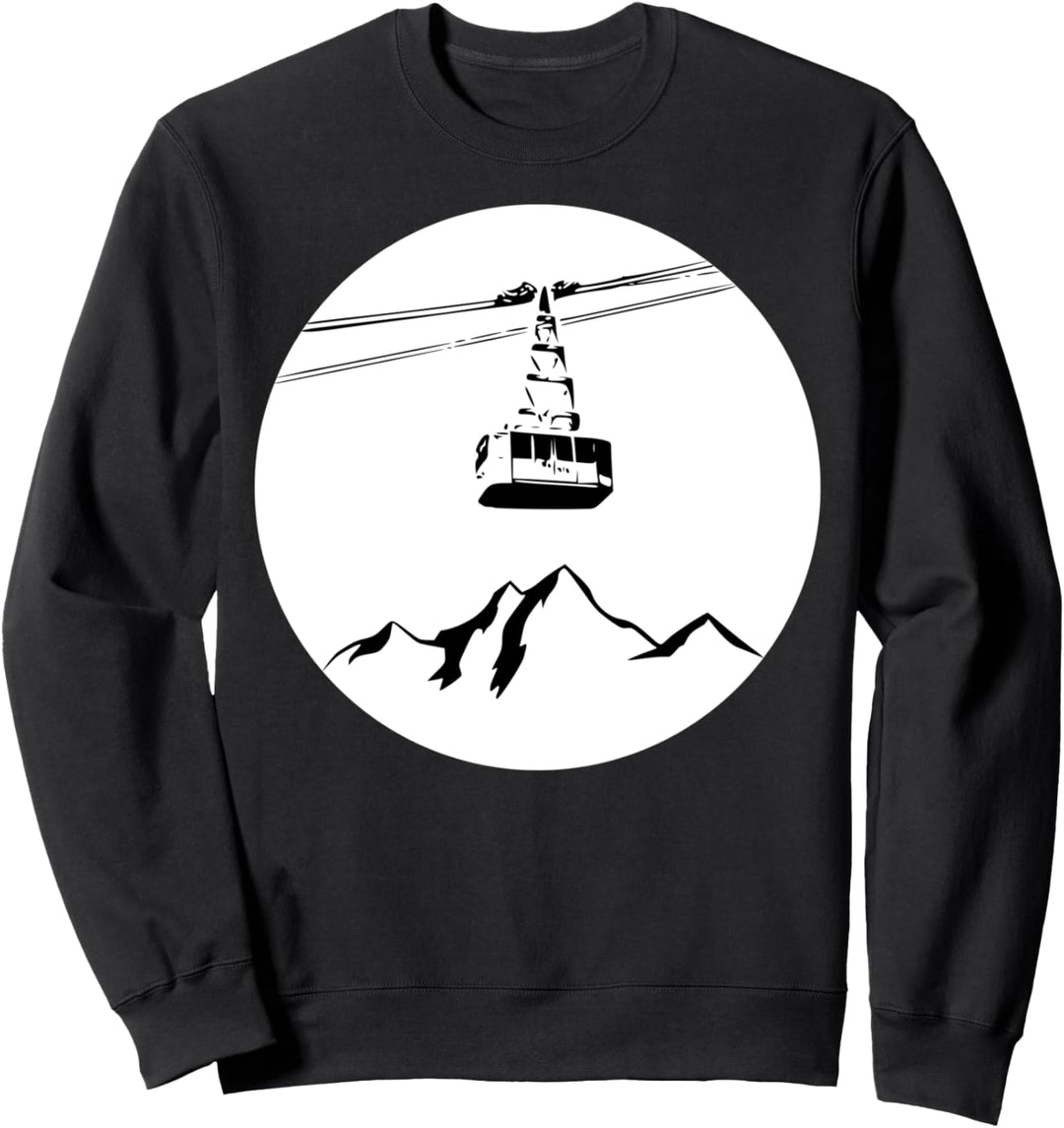 Berg mit Gondel schwarz Sweatshirt