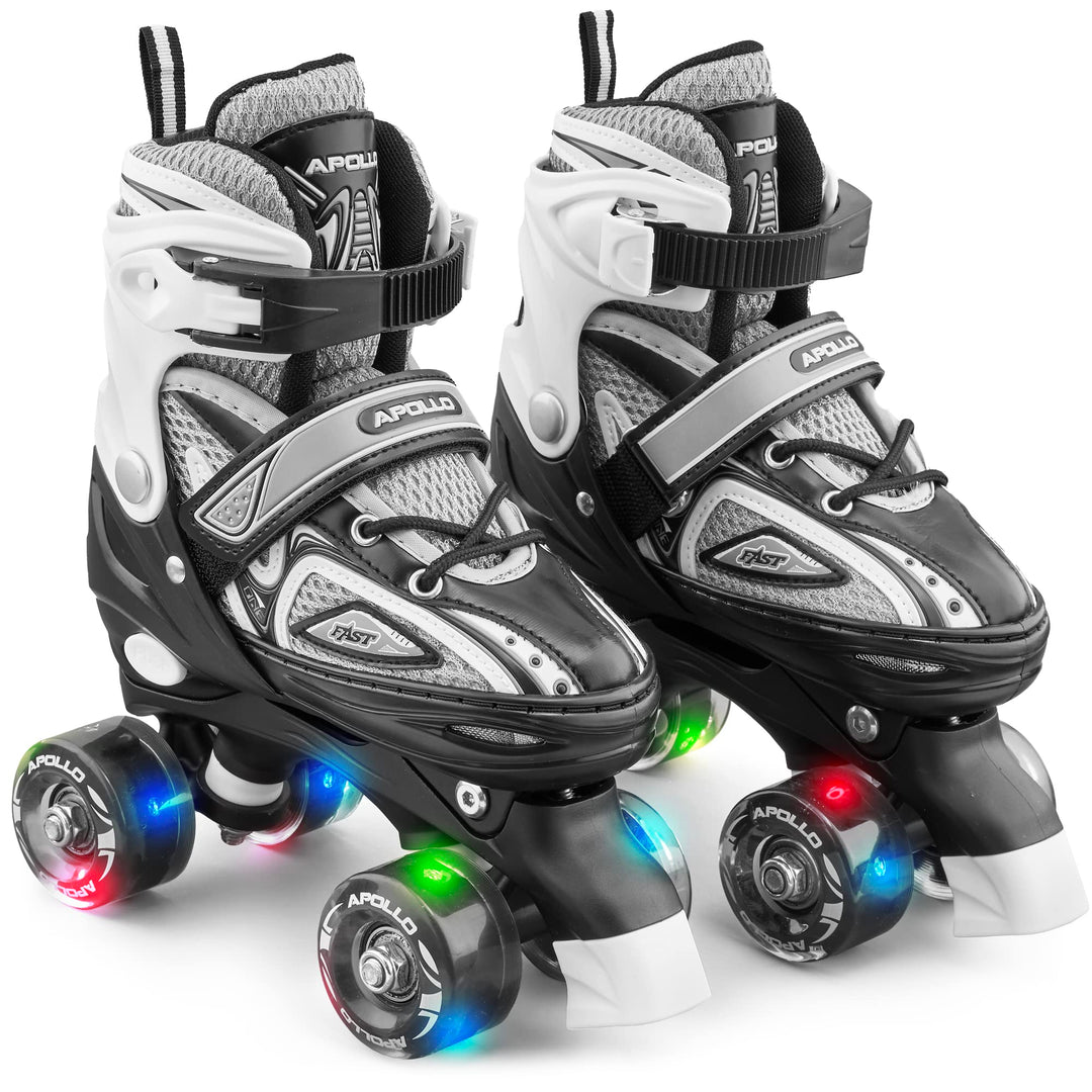 Apollo Super Quad X Pro | verstellbare Rollschuhe für Kinder | komfortable, grössenverstellbare LED