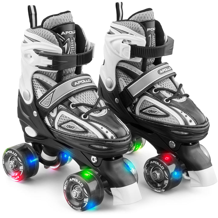 Apollo Super Quad X Pro | verstellbare Rollschuhe für Kinder | komfortable, grössenverstellbare LED