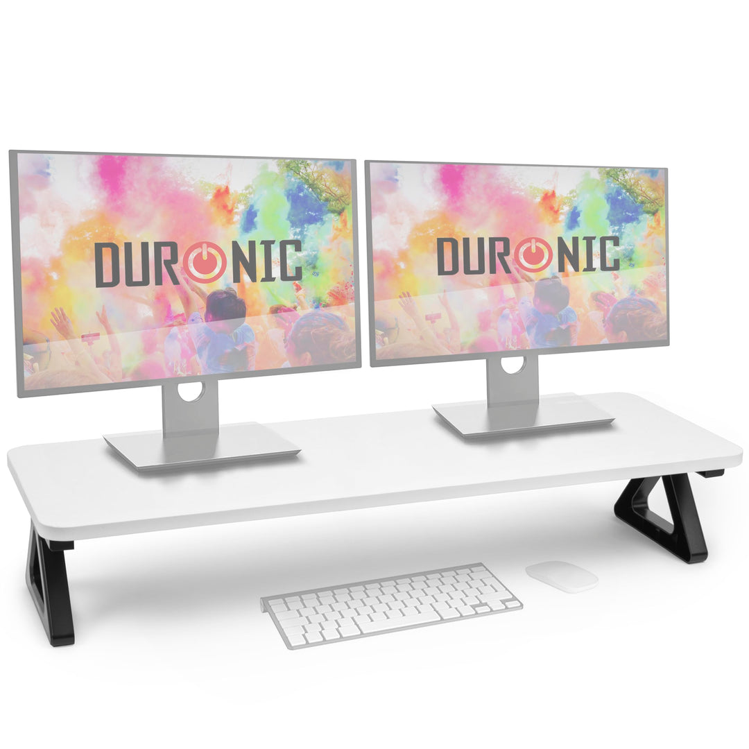 Duronic DM06-2 WE Monitorständer, 82 x 30 cm, Schreibtischaufsatz Erhöhung Bildschirmständer, Dual M