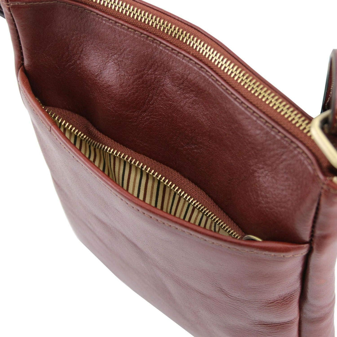 Tuscany Leather Jason Praktische Umhängetasche aus Leder Honig, Honig