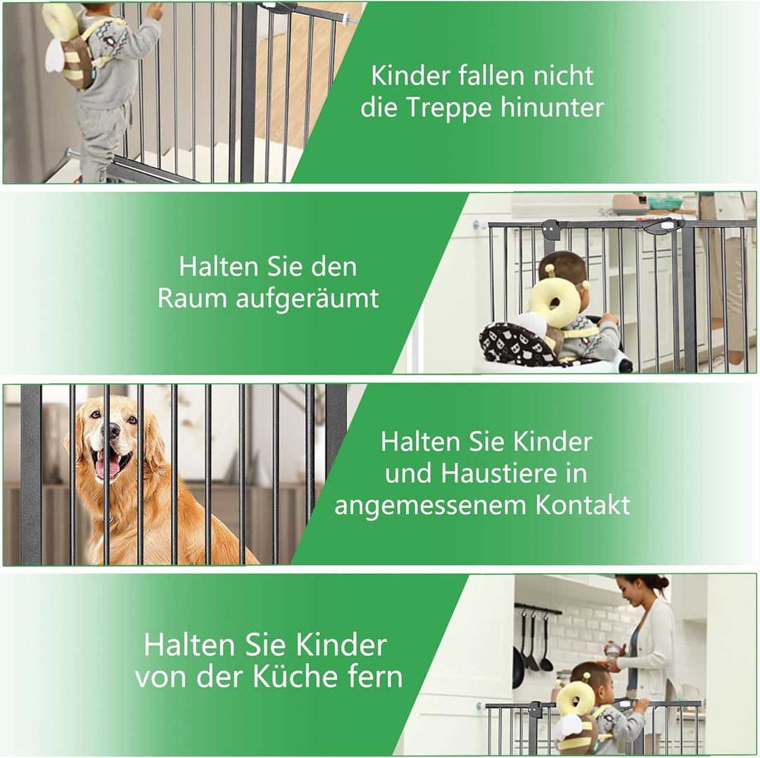 FIVMEN Treppenschutzgitter 100cm Türschutzgitter ohne Bohren N Stop Safety Tür- & Treppengitter mit