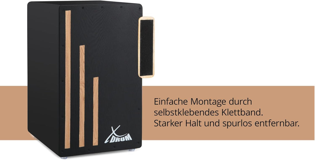 XDrum CAH-1 Cajon-Accessory Halterung - Montageplatte für Kleinpercussion - Wird an Cajon geklettet