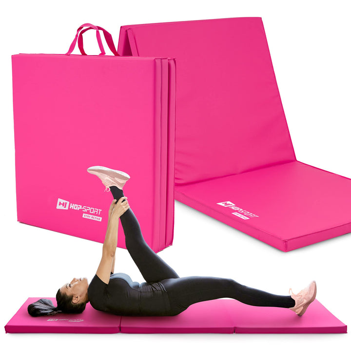 Hop-Sport Turnmatte klappbar - Bodenweichmatte für zuhause 180x60x5cm - Fitnessmatte, Gymnastikmatte