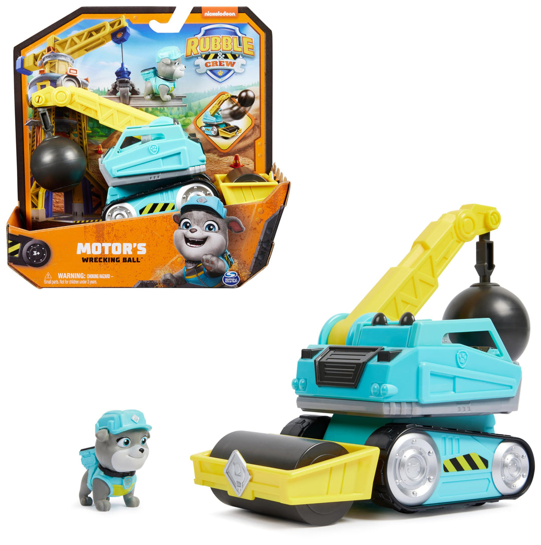 Rubble & Crew - Abrissbirnen-Baufahrzeug mit Motor-Figur (Basis Fahrzeug), Spielzeug für Kinder ab 3