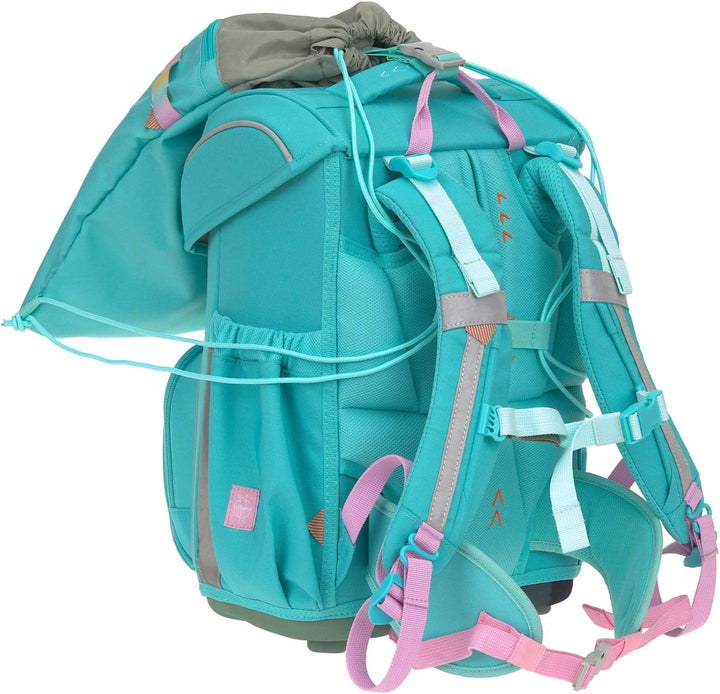 LÄSSIG Schulranzen Regenhülle Unique School Set Slim 7-teilig Turquois türkis