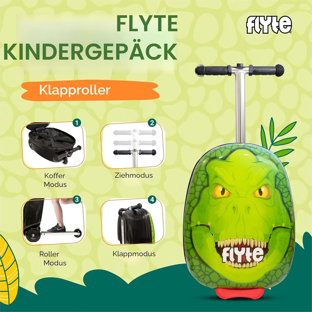 Flyte Scooter Koffer - 2-in-1, 45 cm Reisekoffer Kinder, 25 Liter Fassungsvermögen Kinderkoffer Hand