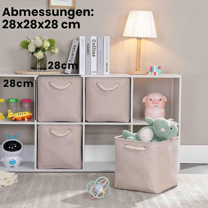 Mangata Aufbewahrungsbox 28x28x28 cm, Aufbewahrungskorb mit Griff, Aufbewahrung Korb Stoff für Regal