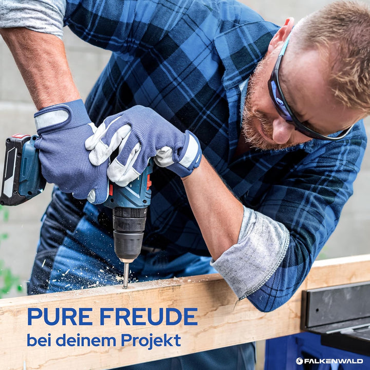 Falkenwald Holzbohrer Set lang 7tlg. + Koffer - Holzbohrer lang für präzise Bohrungen in Weich- und