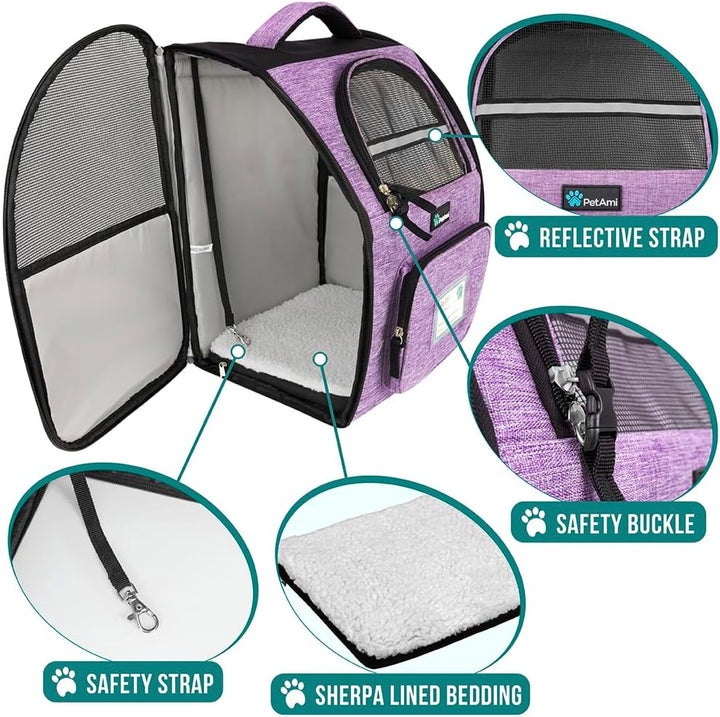 PetAmi Hunderucksack für kleine grosse Katze, Haustier, Welpen, belüfteter Haustier-Wanderrucksack,