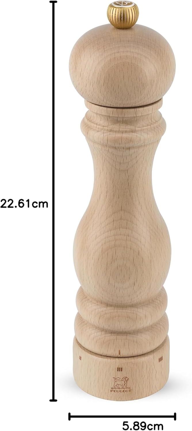 PEUGEOT - Salzmühle Paris u‘Select 22 cm + Steinsalz - 6 voreingestellte Mahlgrade - Aus PEFC-zertif