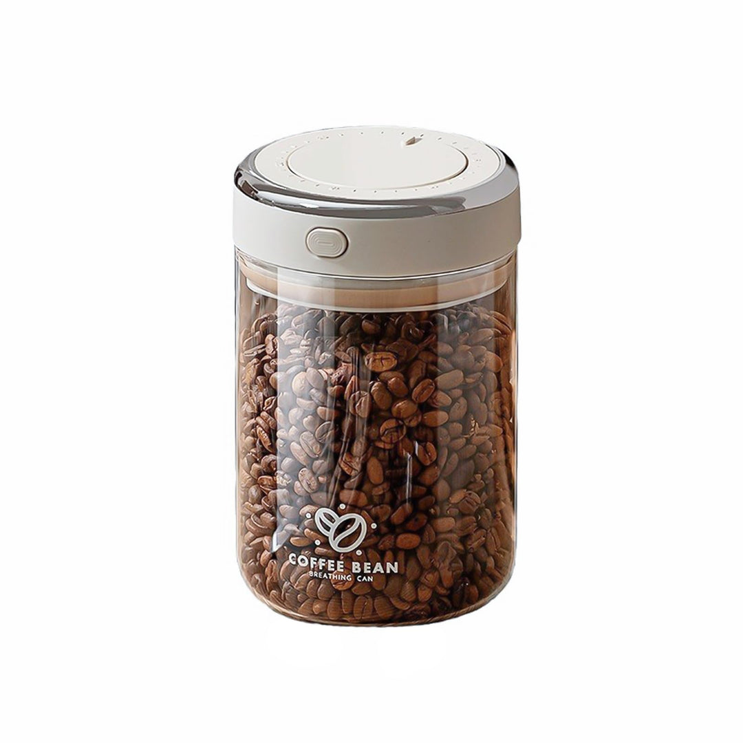 Glas Kaffeedose Luftdicht 370g Bohnen Kaffeebohnen Behälter Kaffeebehälter Kaffee Vakuumbehälter 1,1