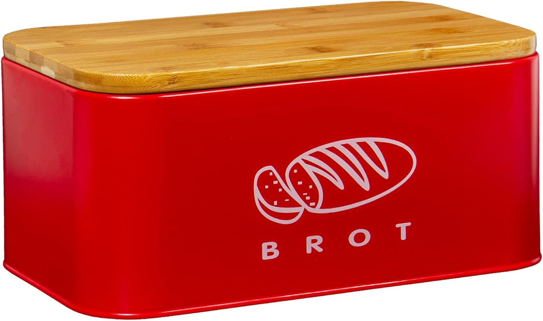 Theo&Cleo Brotkästen mit Deckel, Deckel aus Ökologisches Bambus, Kann als Schneidebrett, Geräumiger