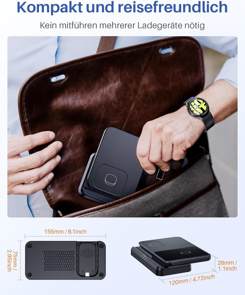 LK Kabellose Ladestation für Samsung Neu 3 in 1 Induktive Ladestaion für Samsung Galaxy Watch 7 Ultr