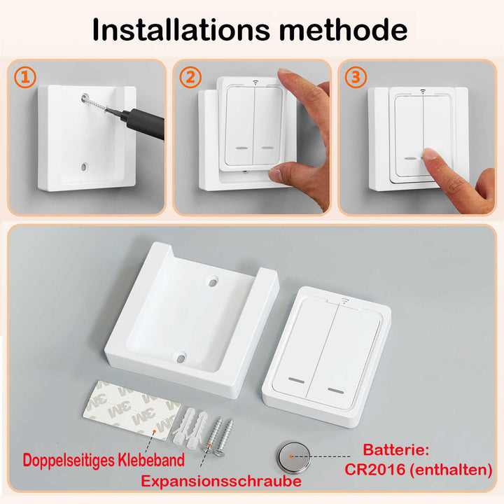 Tedeligo Funkschalter Licht Set, AC220V 230V 2000W drahtloser Funkempfänger Mobiler Funksender Und W